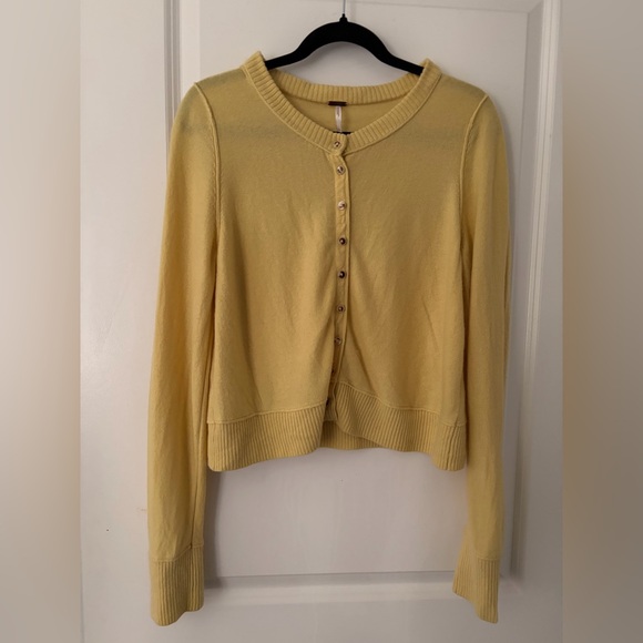 Free People Nocturnal Solid Wool-Cashmere Cardigan - Oil Painting - Large - Picture 8 of 16